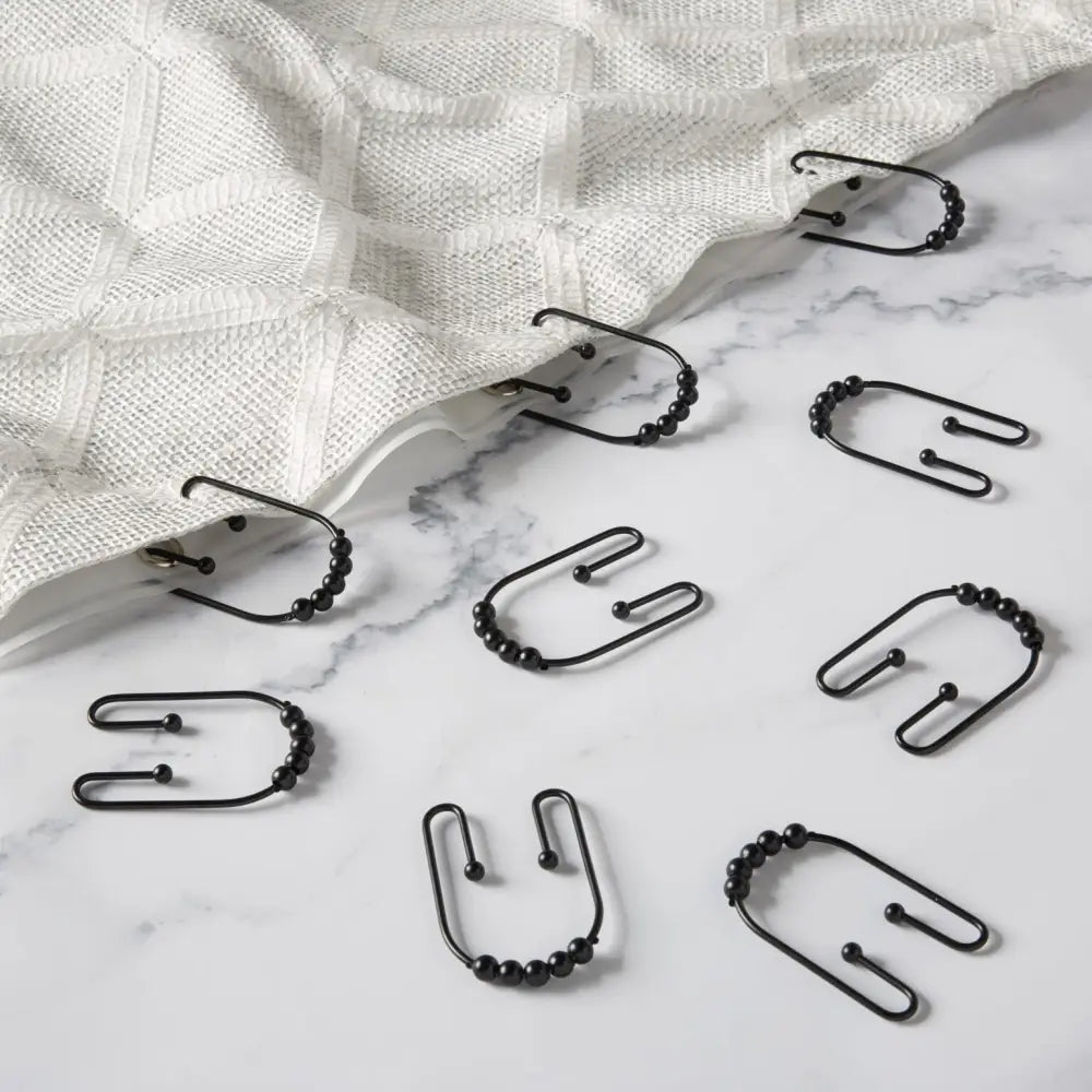 Moda At Home - Clyde Shower Curtain Hooks Black S/12