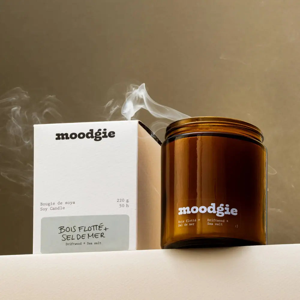 moodgie - Bois flotté + Sel de mer / 220 g - moodgie candle box