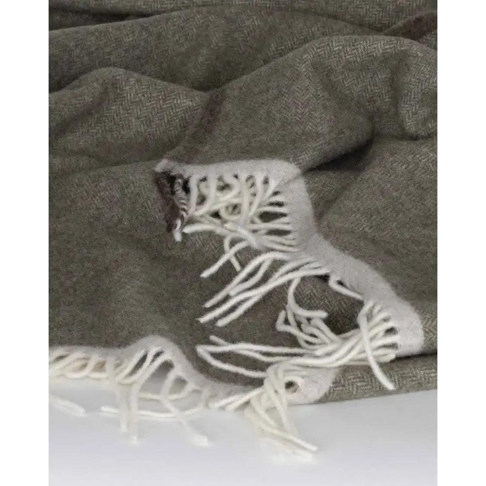 MoST - Merino/cashmere Throw Blanket MILANO Verde Orlo