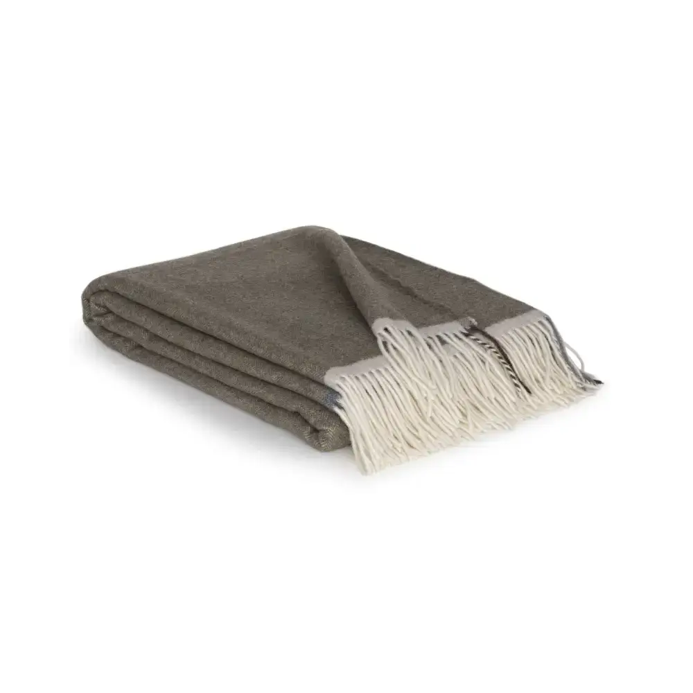 MoST - Merino/cashmere Throw Blanket MILANO Verde Orlo