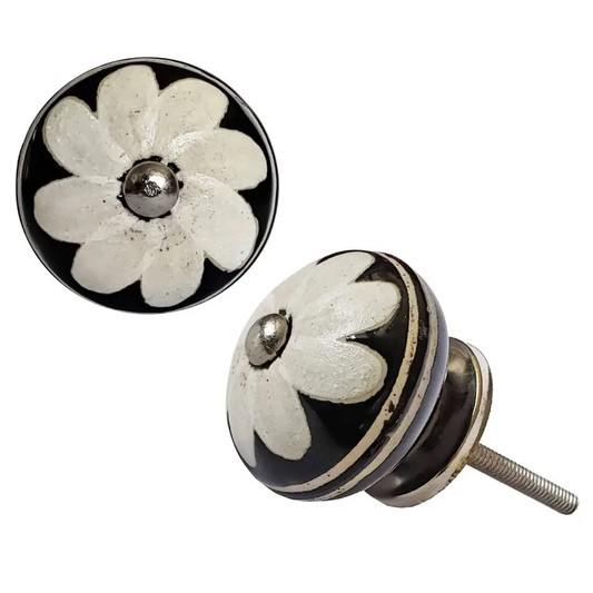 NACH - Art Deco Ceramic Flower Knob Last Chance