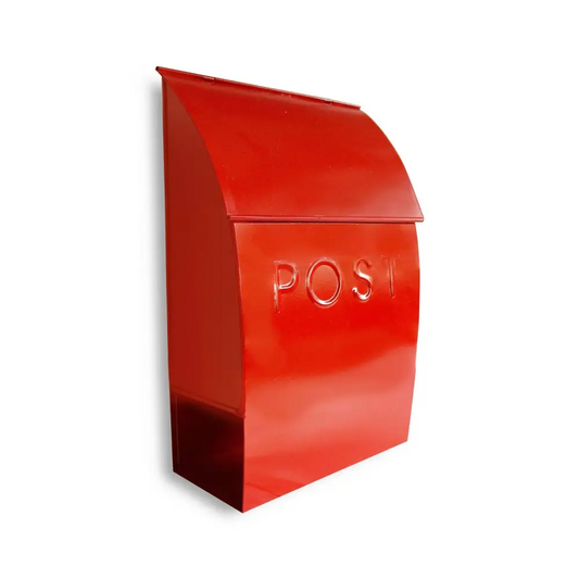 NACH - Milano Pointed Post Mailbox Red