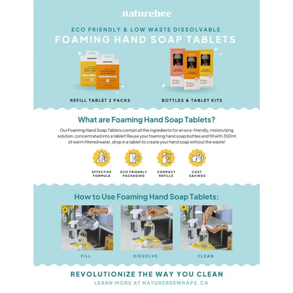 Concentrated Foaming Hand Soap Tablets and Refills - Bergamot Lime