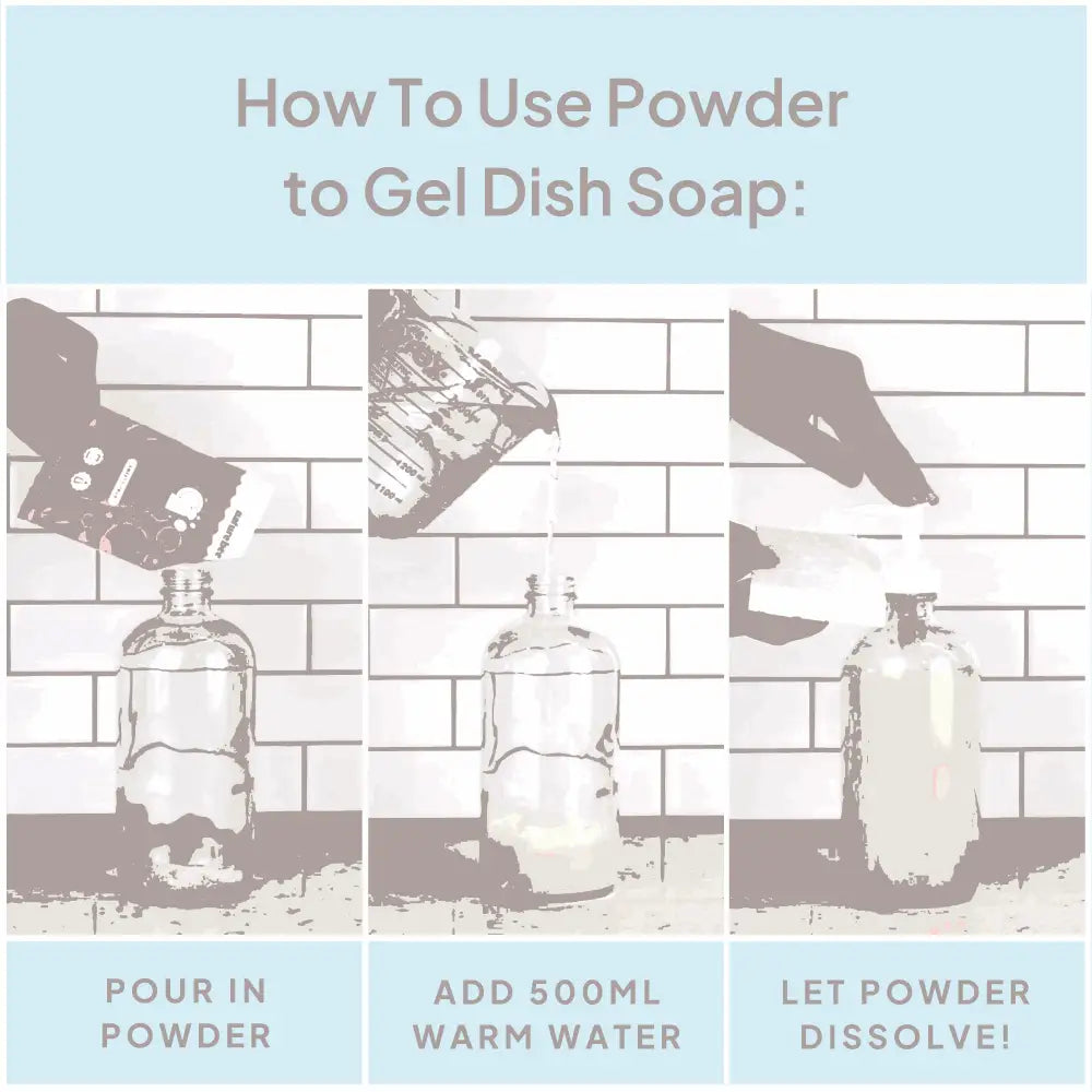 Powder to Gel Dish Soap