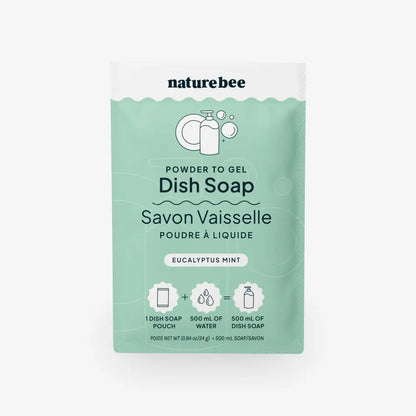 NATURE BEE - Powder to Gel Dish Soap Eucalyptus Mint