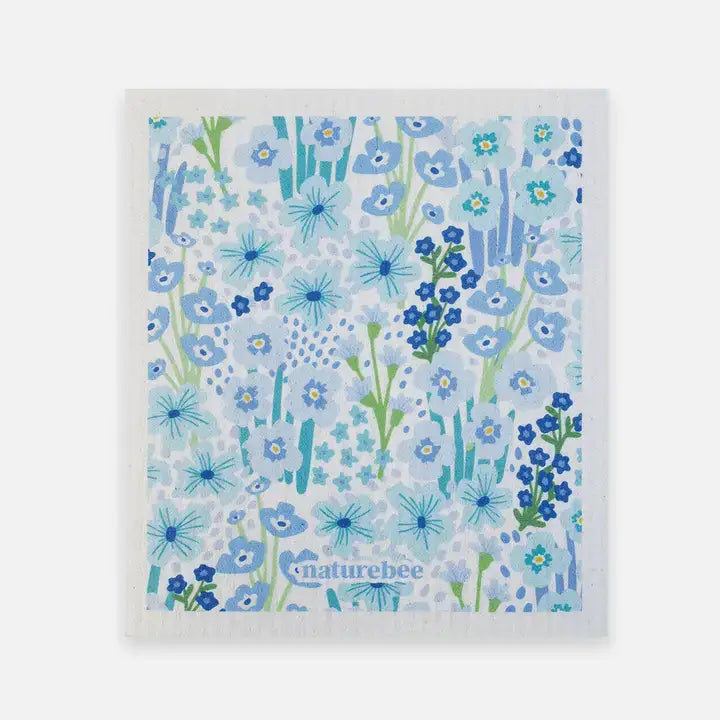 Sponge Cloth Blue Floral - PABOOM