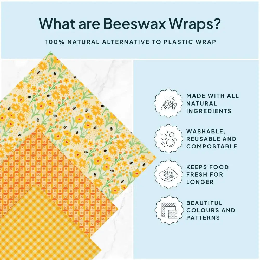 Wildflower Beeswax Wrap Variety Set Yellow - PABOOM