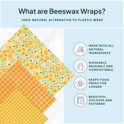 Wildflower Beeswax Wrap Variety Set - Yellow