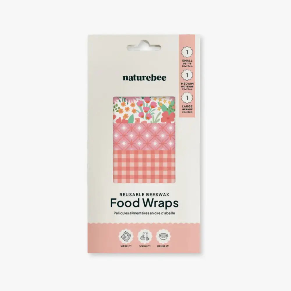 Wildflower Beeswax Wrap Variety Set - Pink