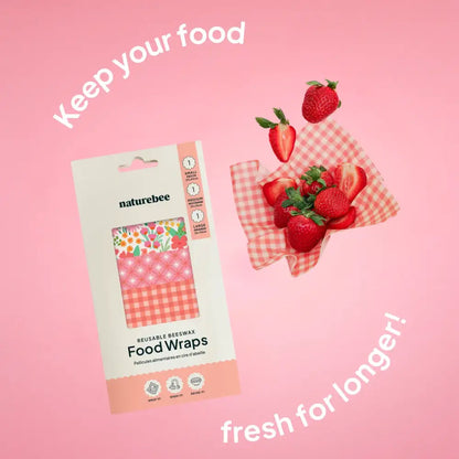 Wildflower Beeswax Wrap Variety Set - Pink