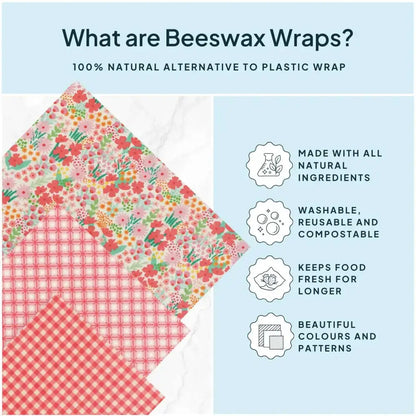 Wildflower Beeswax Wrap Variety Set - Pink