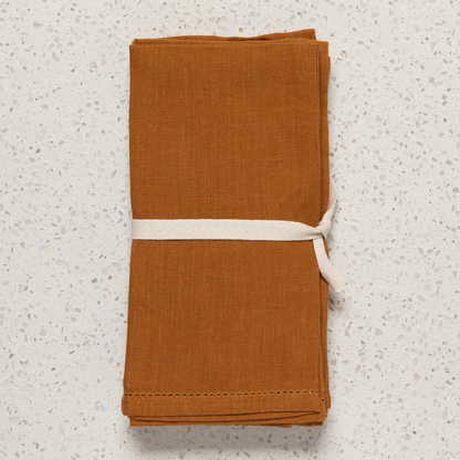 Amber Hemstitch Linen Napkins Set