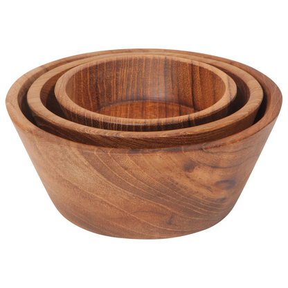 Teak Wood Pinch Bowls Set