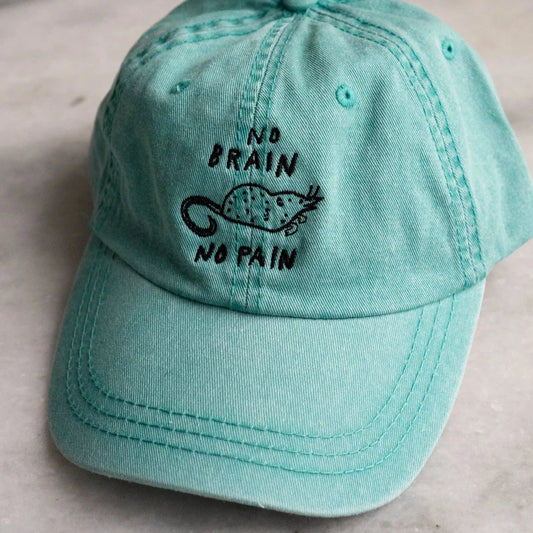 No Brain No Pain Dad Hat - Seafoam