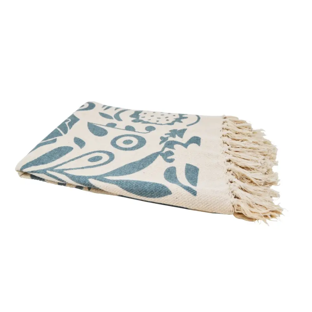 Blue Floral Pattern Throw - PABOOM