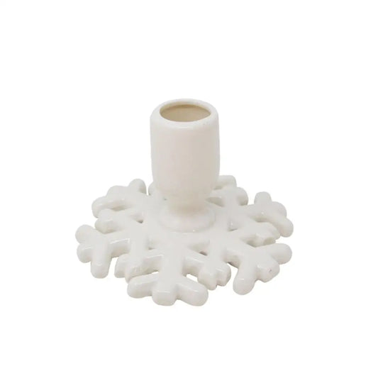 Nostalgia Imports - Ceramic Snowflake Candle Holder 4”
