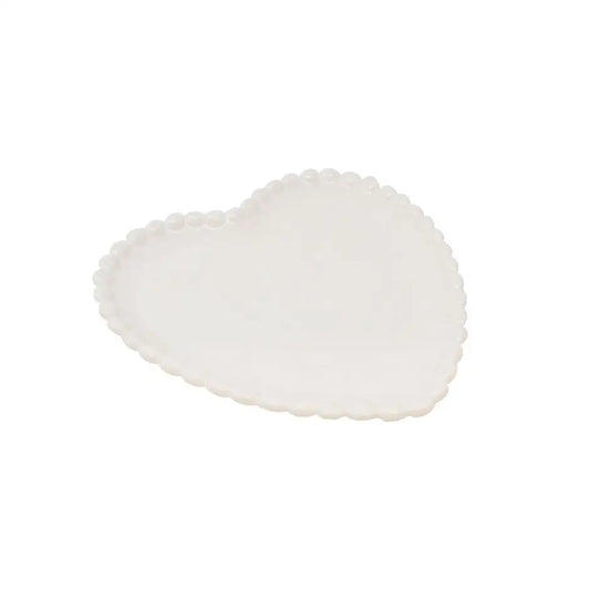 Heart Plate Hobnail Edge Ivory - PABOOM