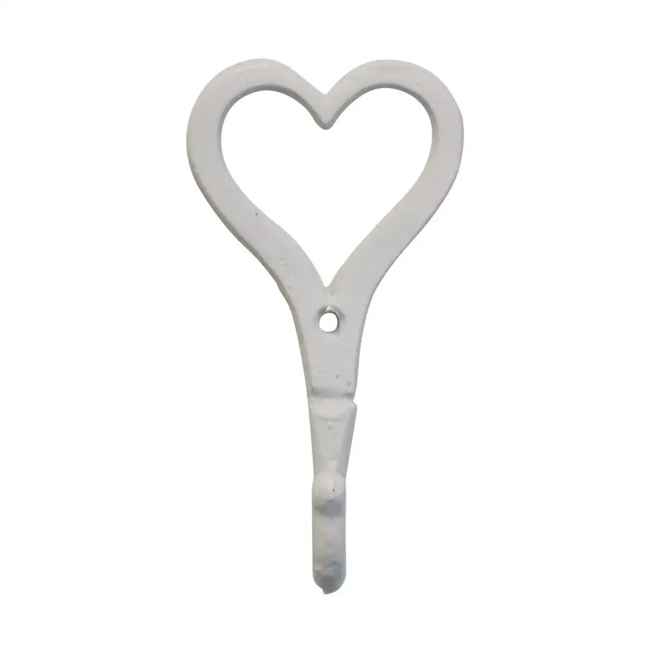 Nostalgia Imports - Iron White Heart Hook 3.1x6’’