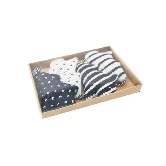 Nostalgia Imports - Tree Decorations S/4 BLACK + WHITE