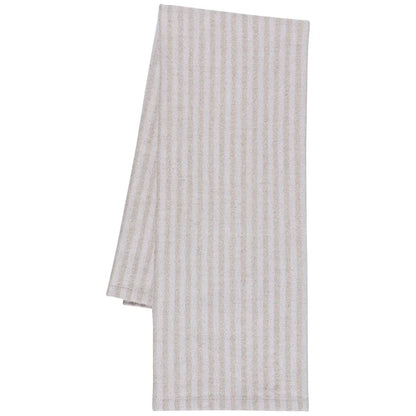 Dove Grey Stripe dishtowel folded to show the woven texture – PABOOM