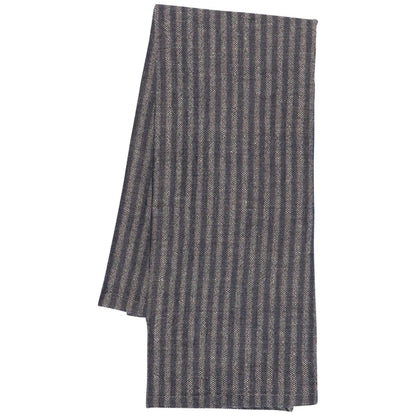 Midnight Stripe dishtowel folded to show the woven texture – PABOOM