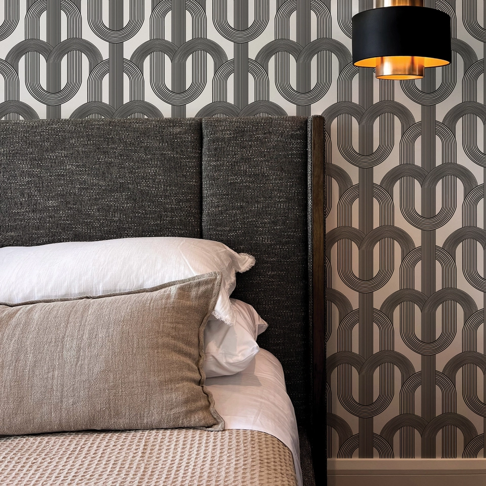 Lattice Ink Peel and Stick Wallpaper, 28 sq. ft.