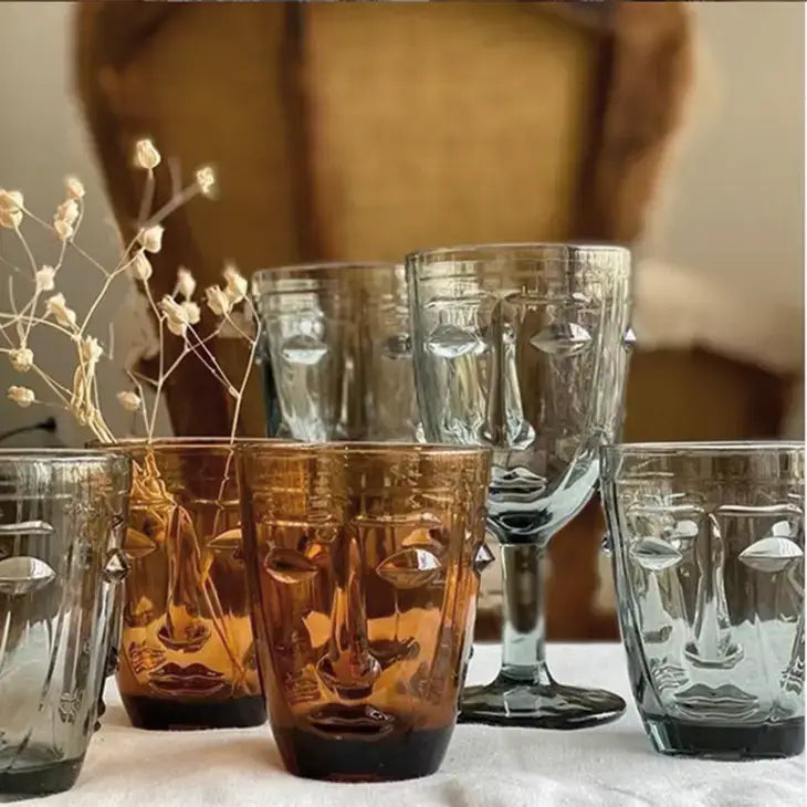 Faces Clear Glass Goblet - PABOOM