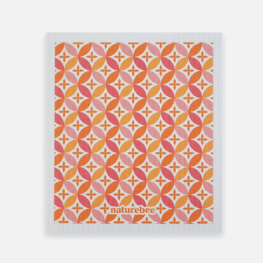 Sponge Cloth Geometric Orange