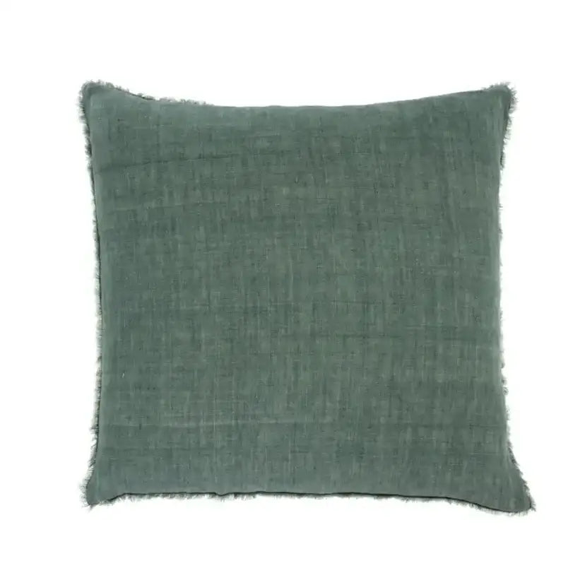 Indaba - Lina Linen Pillow Cover 24” Celeste Green