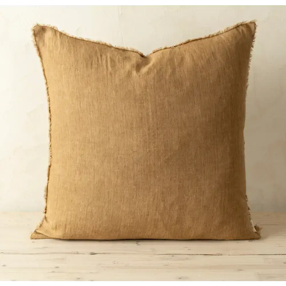 Indaba - Lina Linen Pillow 24x24” Tawny Cover Only