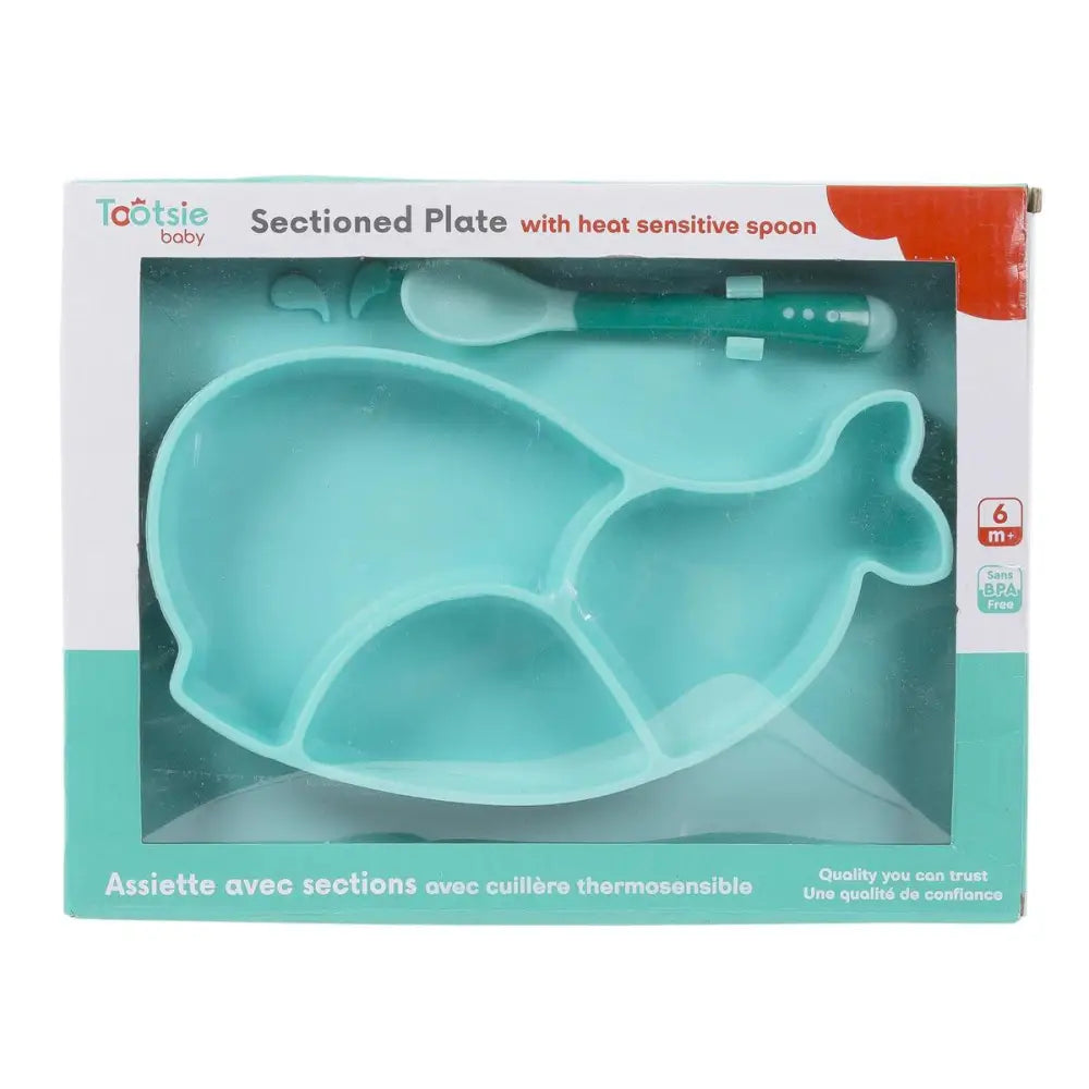 Silicone Whale Sectioned Plate - PABOOM