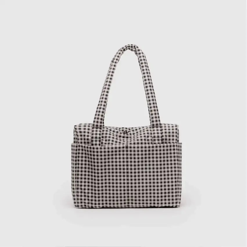 BAGGU Small Cloud Carry-On - Blurred Gingham Brown