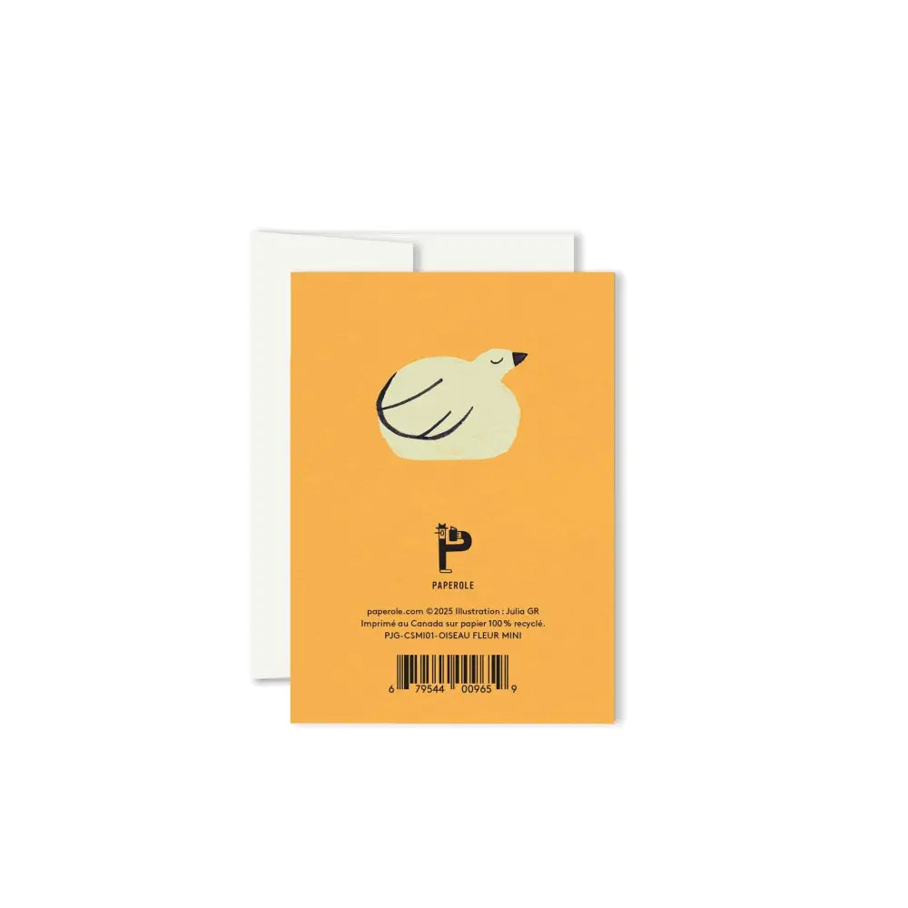 Paperole - L’OISEAU FLEUR MINI – Miniature Greeting Card