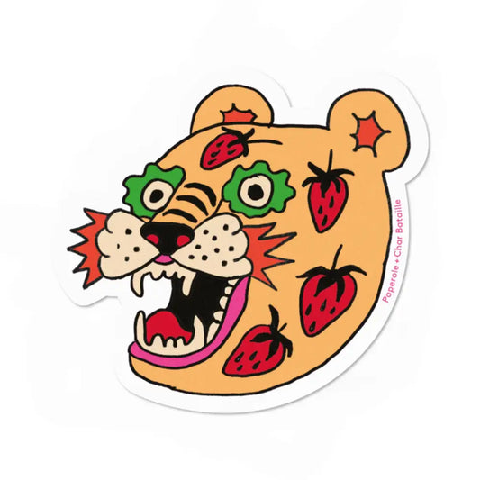 Strawberry Tiger Sticker - PABOOM