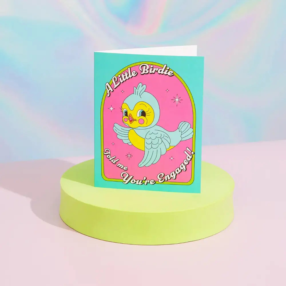 A Little Birdie Engagement Card - PABOOM