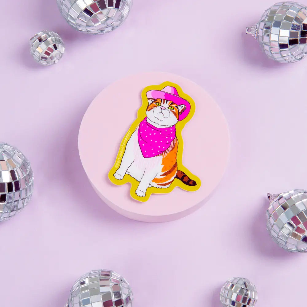 Cowboy Cat Sticker - PABOOM