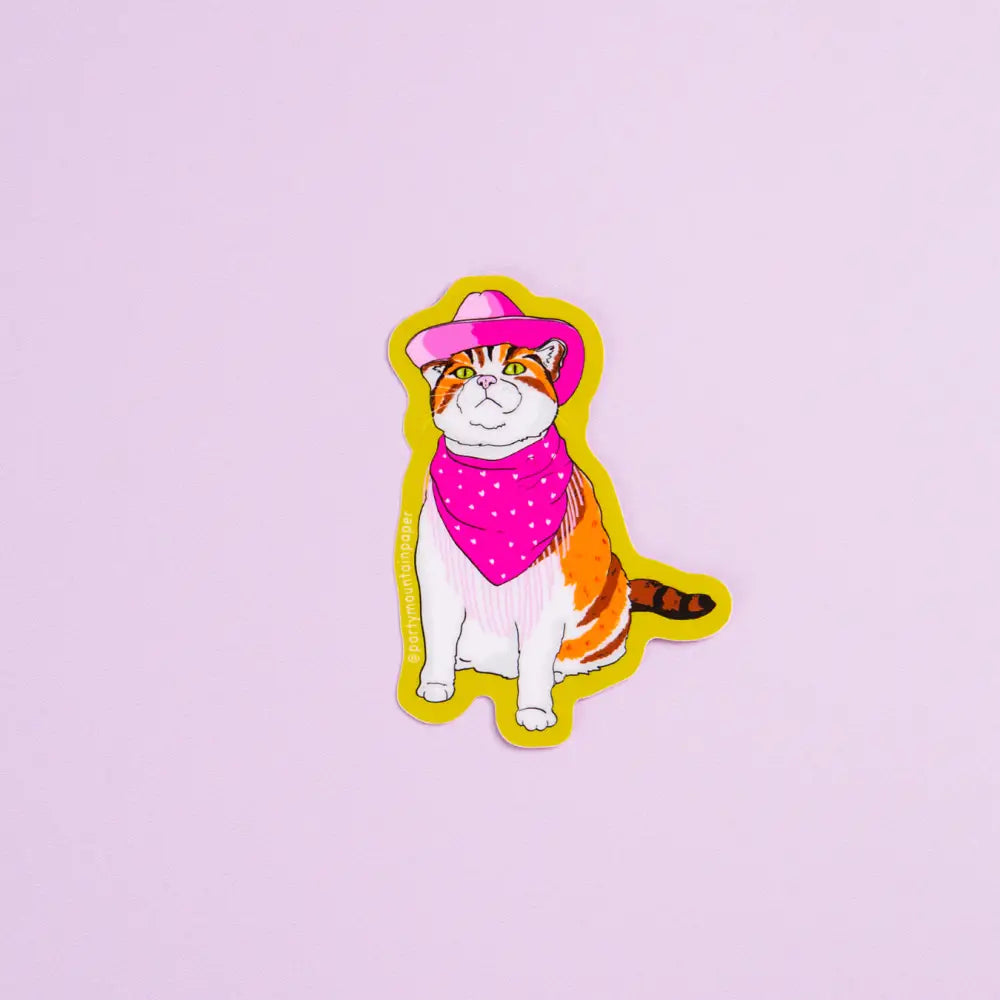 Cowboy Cat Sticker - PABOOM