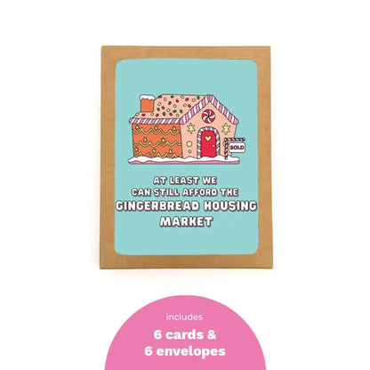 Gingerbread Housing Market Card Boxed S/6 - PABOOM