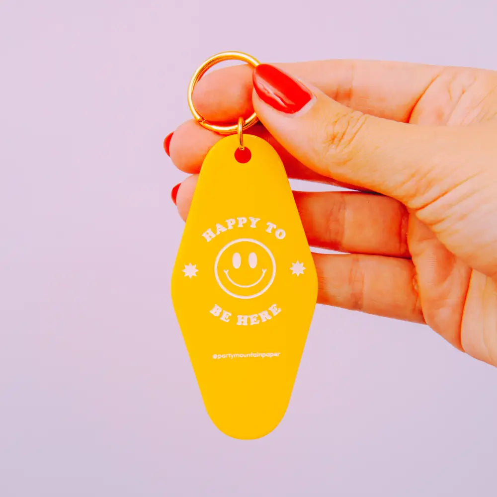 Happy To Be Here Motel Tag Keychain - PABOOM