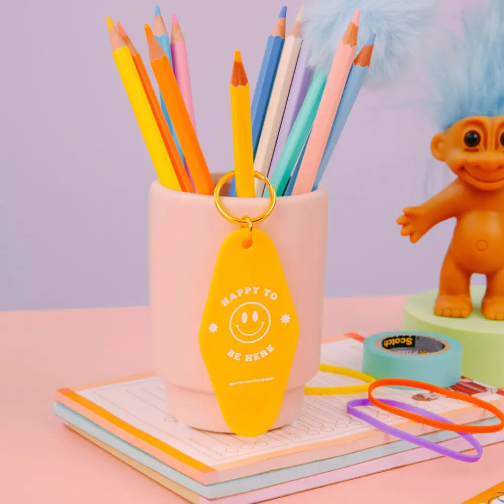 Happy To Be Here Motel Tag Keychain - PABOOM