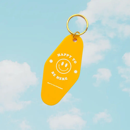 Happy To Be Here Motel Tag Keychain - PABOOM