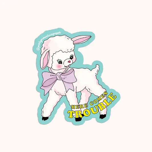 Here Comes Trouble Sticker - PABOOM