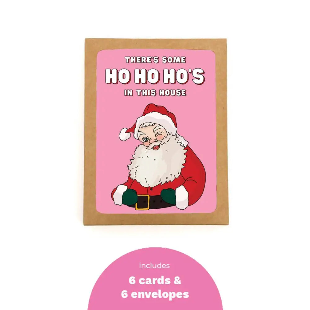Ho Ho Ho's in This House Card Boxed S/6 - PABOOM