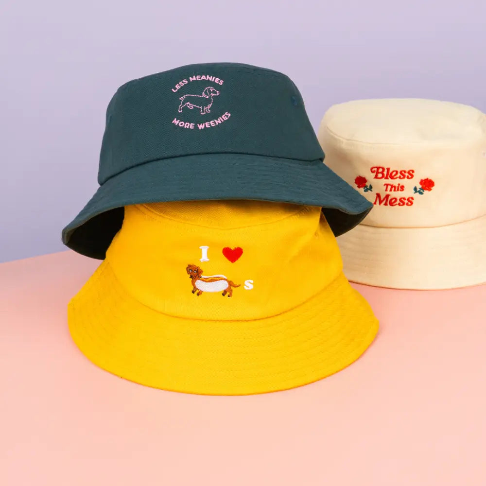 Party Mountain Paper co. - I Heart Weiner Dogs Bucket Hat