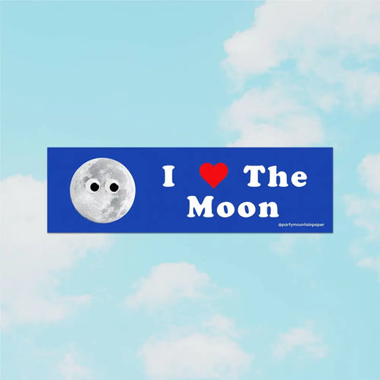 I ♥ The Moon Bumper Sticker - PABOOM