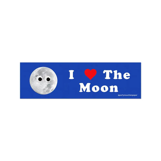 I ♥ The Moon Bumper Sticker - PABOOM
