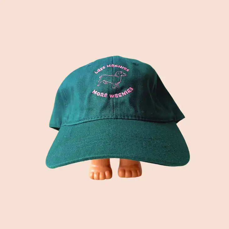 Less Meanies, More Weenies Baseball Dad Hat - PABOOM