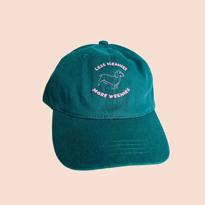 Less Meanies, More Weenies Baseball Dad Hat - PABOOM