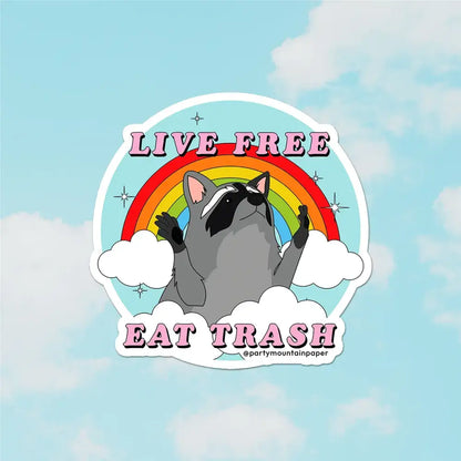 Live Free, Eat Trash Bumper Sticker - PABOOM