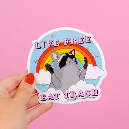 Live Free, Eat Trash Bumper Sticker - PABOOM